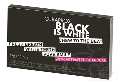 CURAPROX Black Is White 1×12 ks, žuvačky