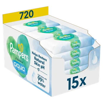Pampers Wipes Box Harmonie Aqua 15x48ks 15×48 ks, vlhčené obrúsky