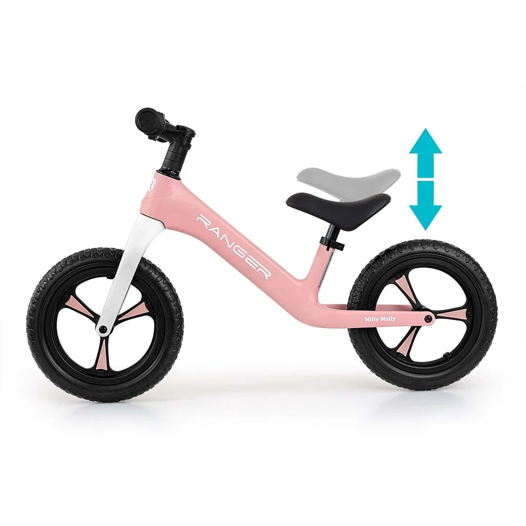 Detský balančný bicykel Milly Mally Ranger Pink , 20C55825