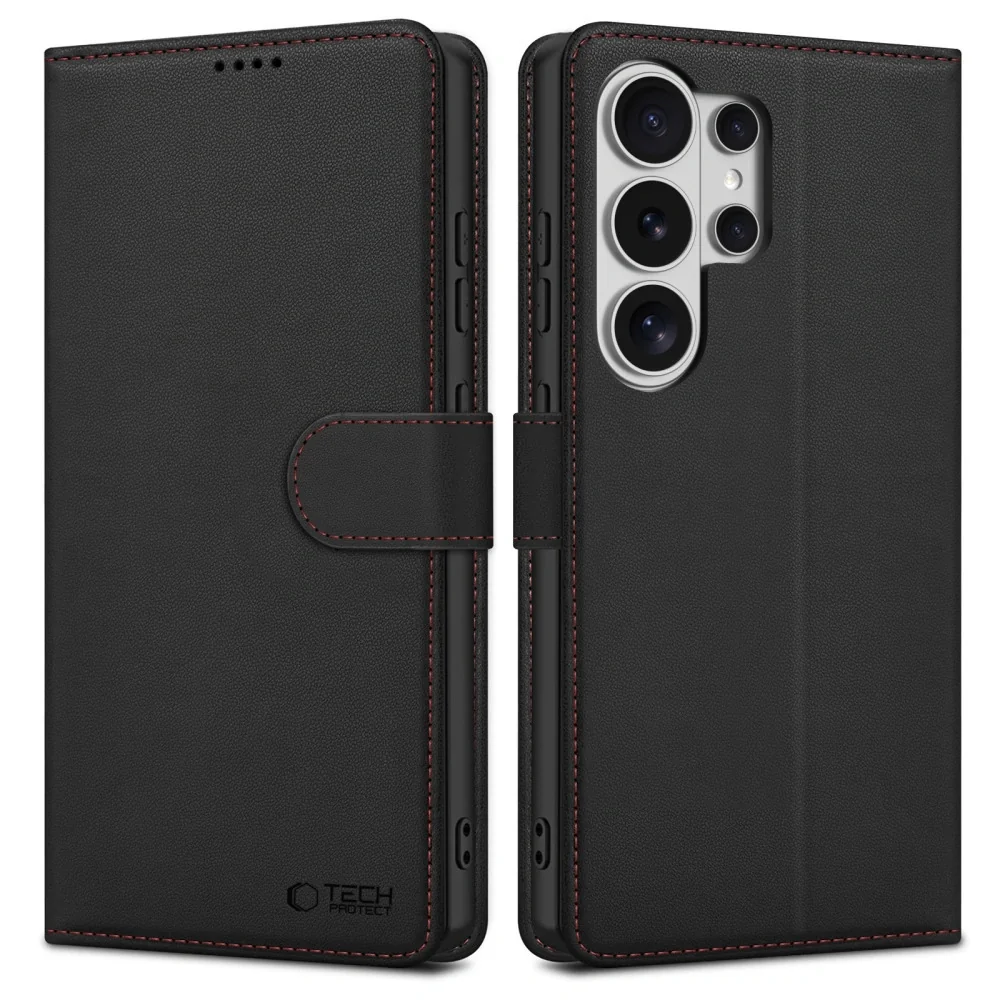 Tech-Protect Wallet knižkové puzdro na Samsung Galaxy S26 Ultra, čierne/červené e/červené