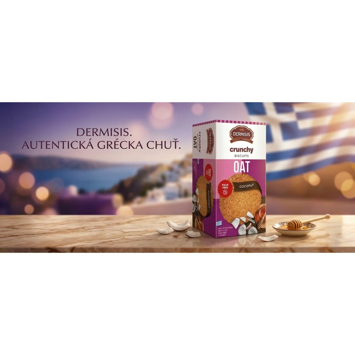 Dermisis Ovsené sušienky s kokosom a medom 160 g bez palmového oleja