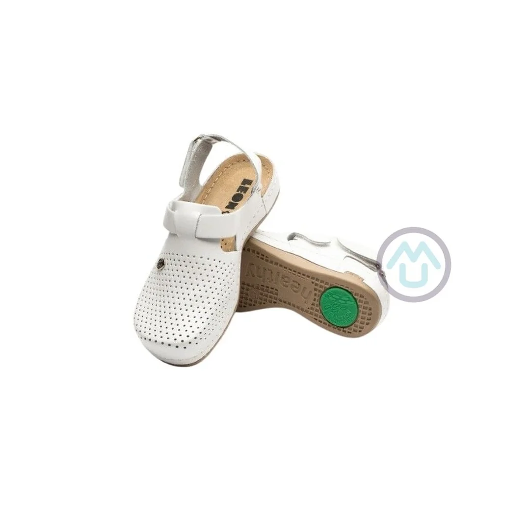 Kožená dámska pracovná obuv LEON - biela 36 36 - 23,5cm, biela, 2,5 cm