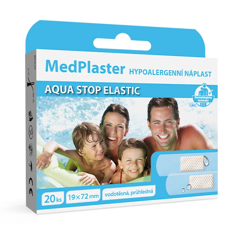 MedPlaster Náplasť AQUA STOP ELASTIC 1×20 ks, vodeodolná s vankúšikom