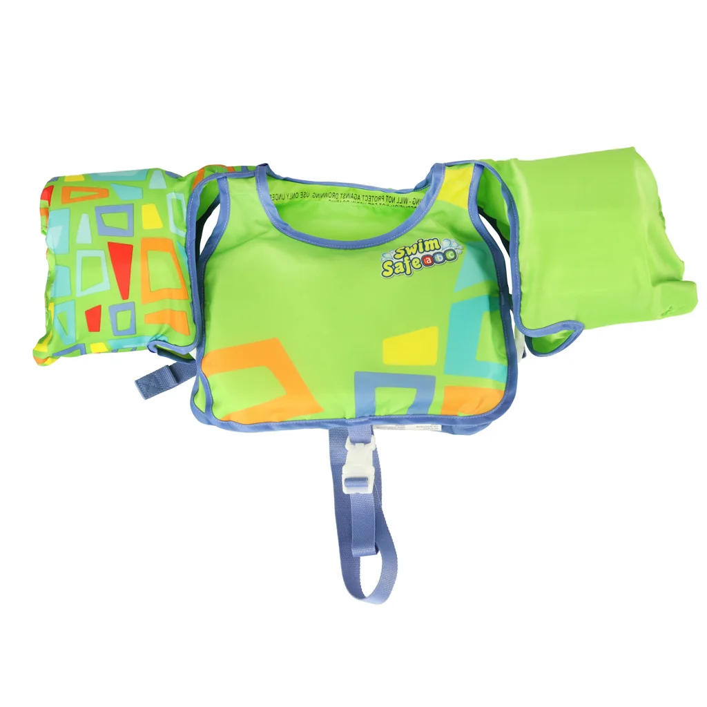 Detská plávacia vesta s rukávmi 3–6 rokov (19–30 kg) – zelená