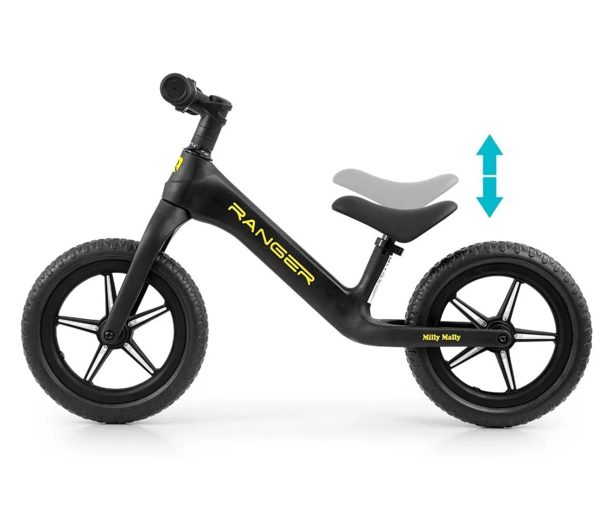 Detské odrážadlo/bicykel Ranger Flash svietiace disky - čierna