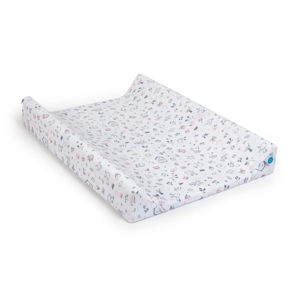 CEBA Poťah na prebaľovaciu podložku 2ks Light grey+Bird World 1×2 ks, vzorovaný