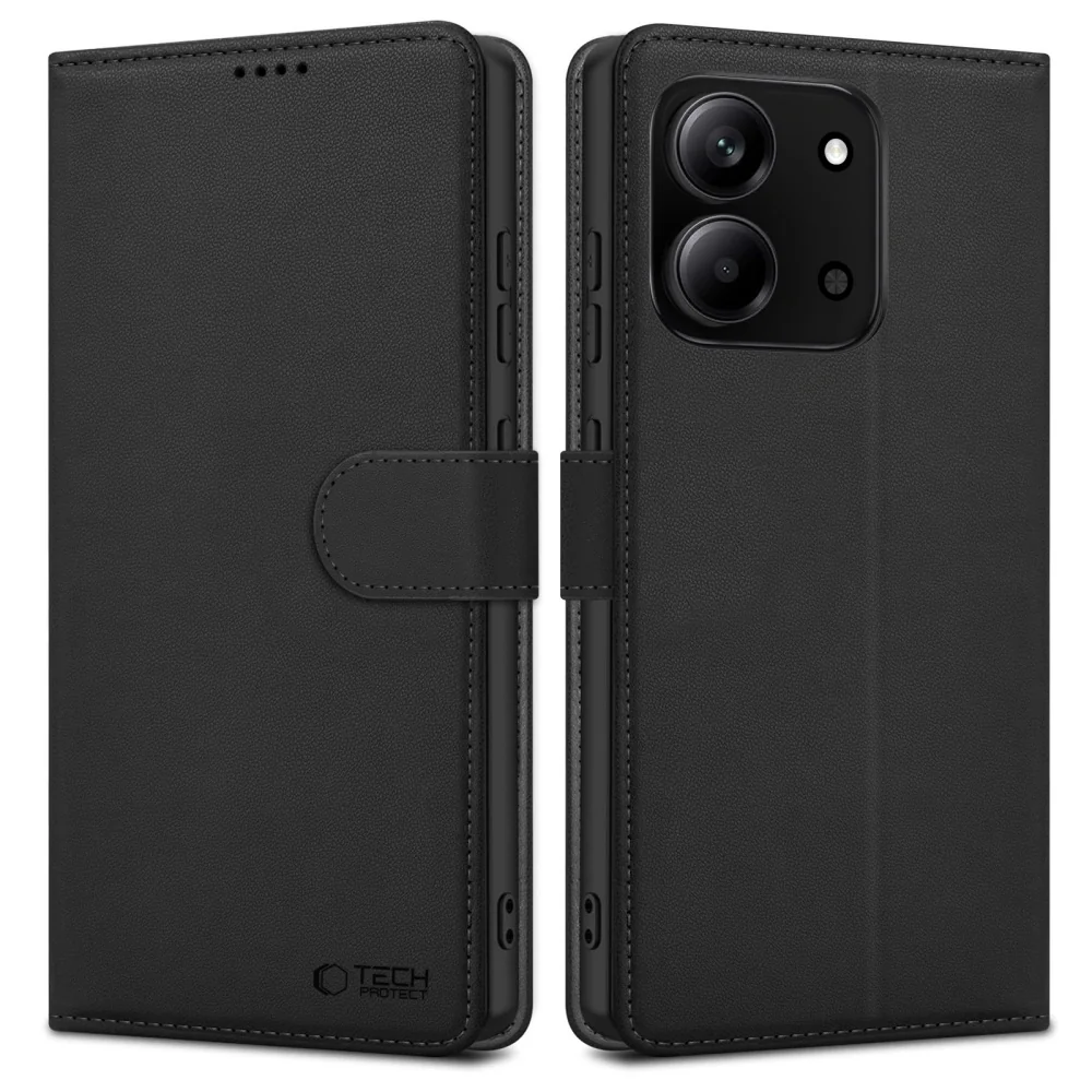 Tech-Protect Wallet knižkové puzdro na Xiaomi Redmi 15C / Poco C85 (173 mm), čierne 3 mm), čierne