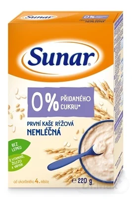 Sunar Prvá KAŠA ryžová NEMLIEČNA 1×220 g, od ukončeného 4. mesiaca