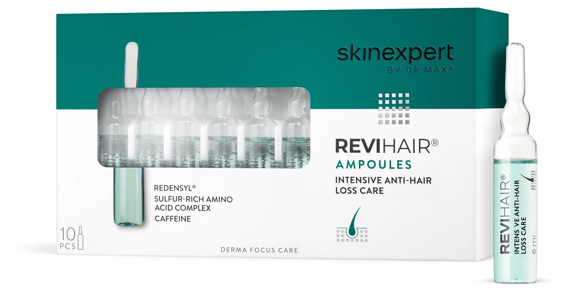 Skinexpert by Dr. Max ReviHair® Ampoules 10×6 ml, sérum proti vypadávaniu vlasov v ampulkách