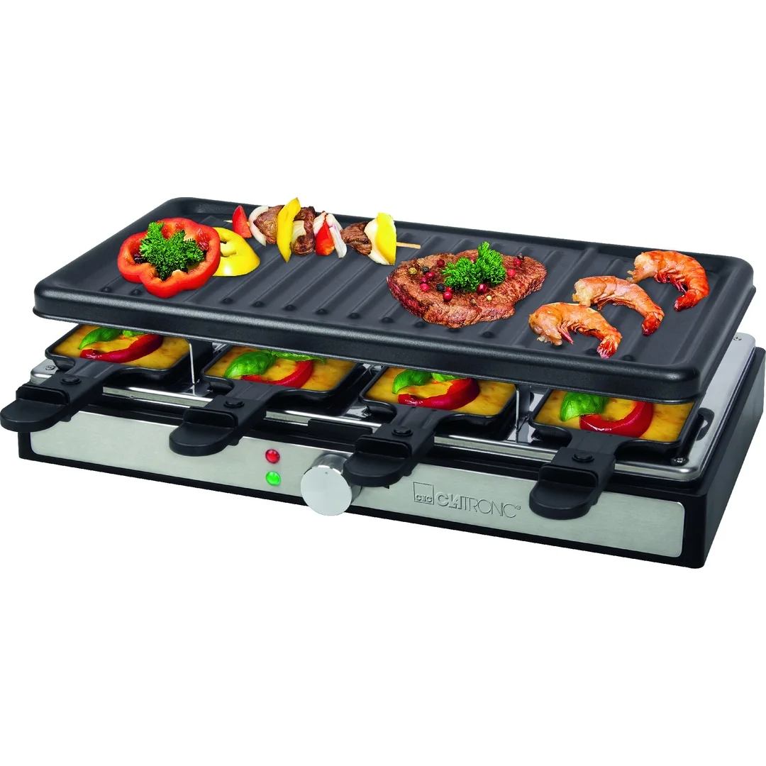 Clatronic RG 3757 raclette gril, 8 panvičiek, 1400 W