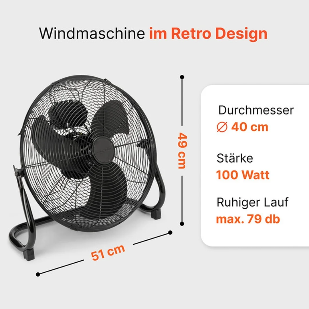 ProfiCare VL 3065 WM podlahový ventilátor 40 cm, 100 W, čierny