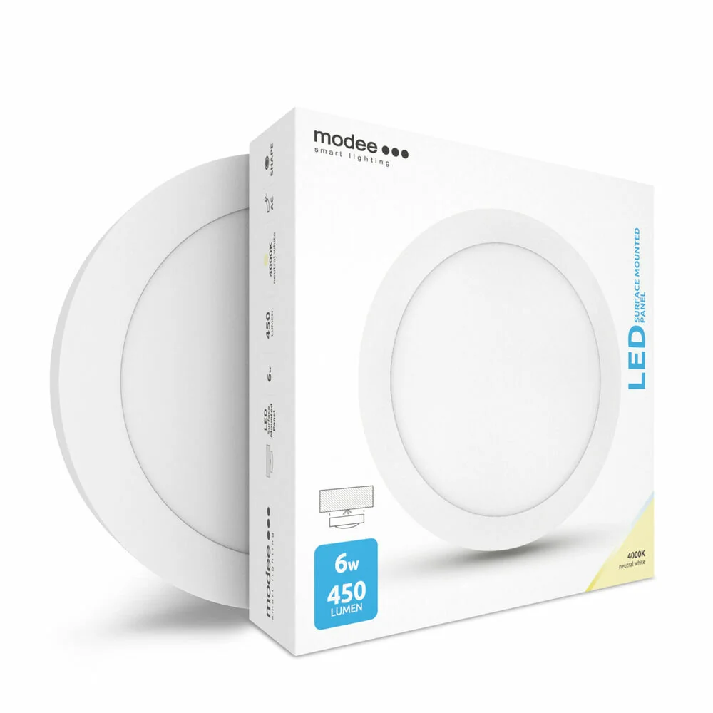 Modee Smart Lighting LED Panel Round - Surface mounted 6W neutrálna biela (ML-LPR4000K6WA)