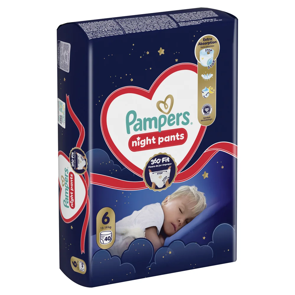 Pampers Pants Night plienkové nohavičky veľkosť 6,13kg-19kg 40 ks