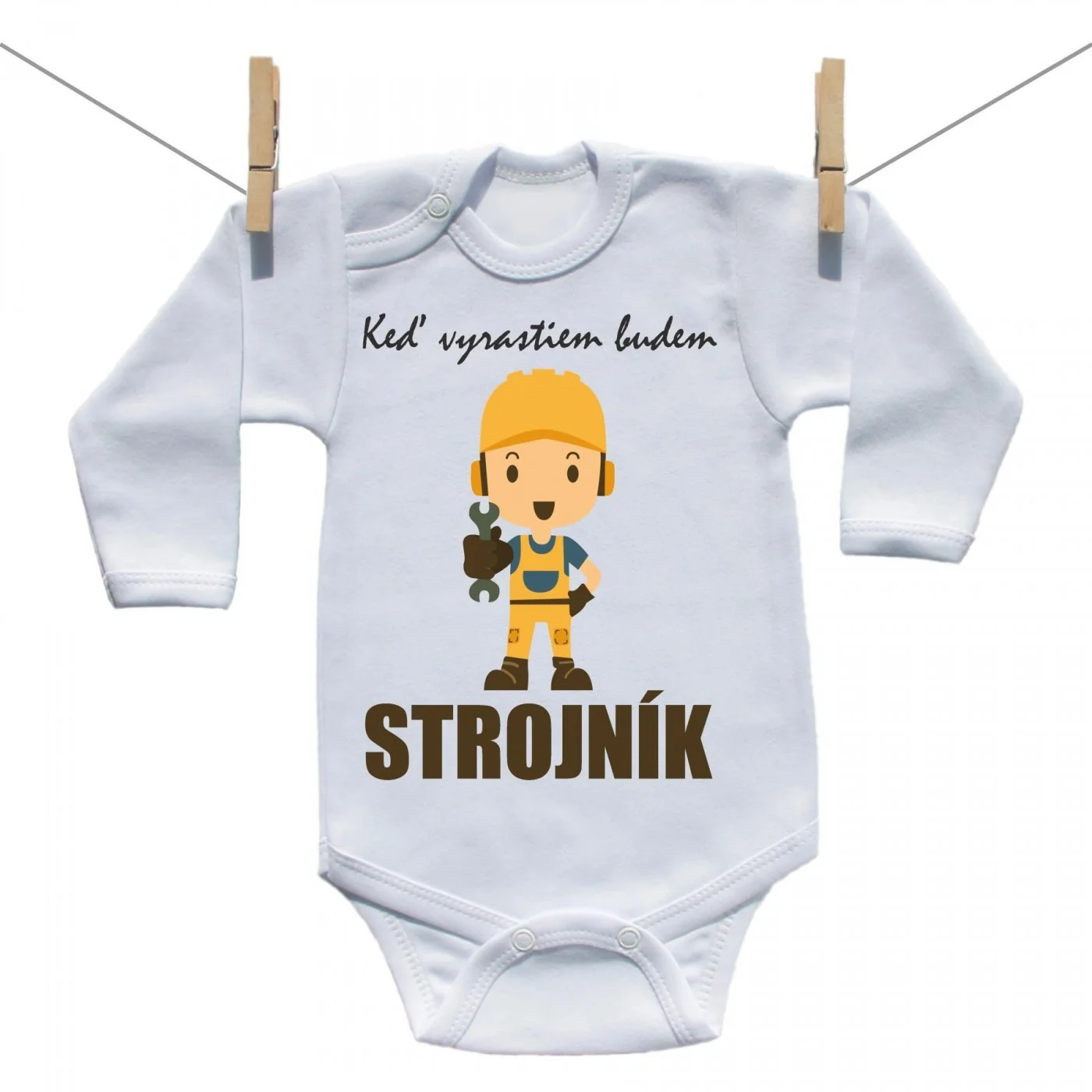 Boodyy Body s dlhým rukávom Keď vyrastiem budem strojník Veľkosť: 80