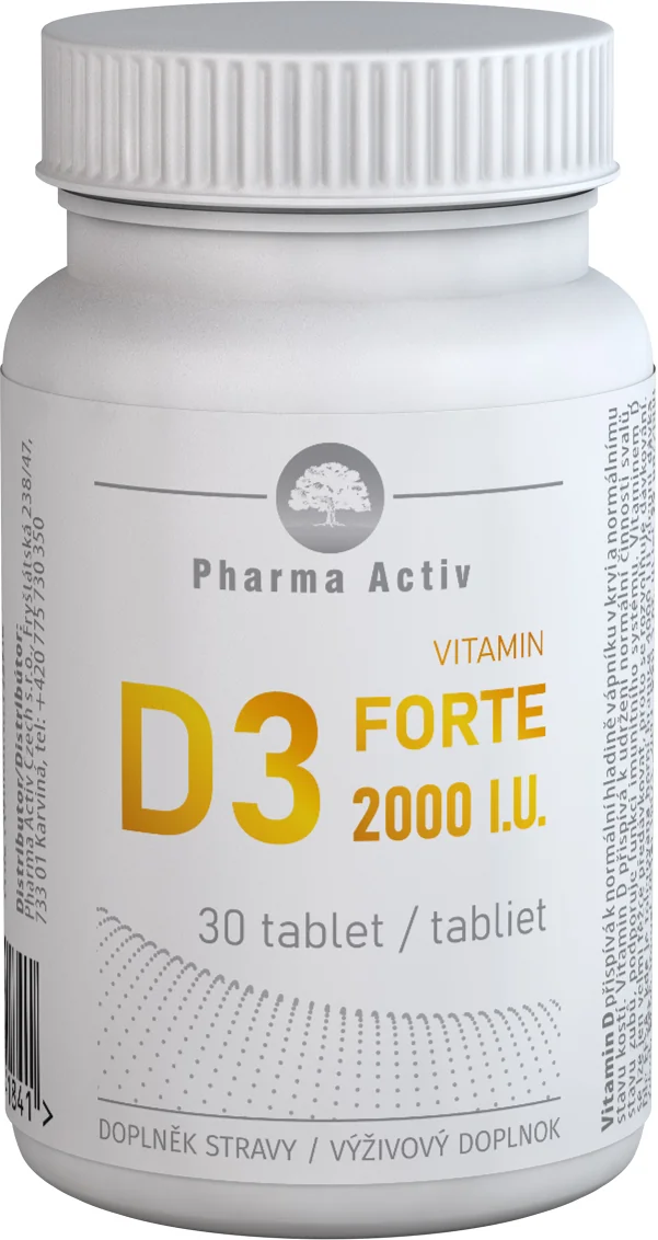 Pharma Activ Vitamin D3 FORTE 2000 I.U. 1×30 tbl, výživový doplnok