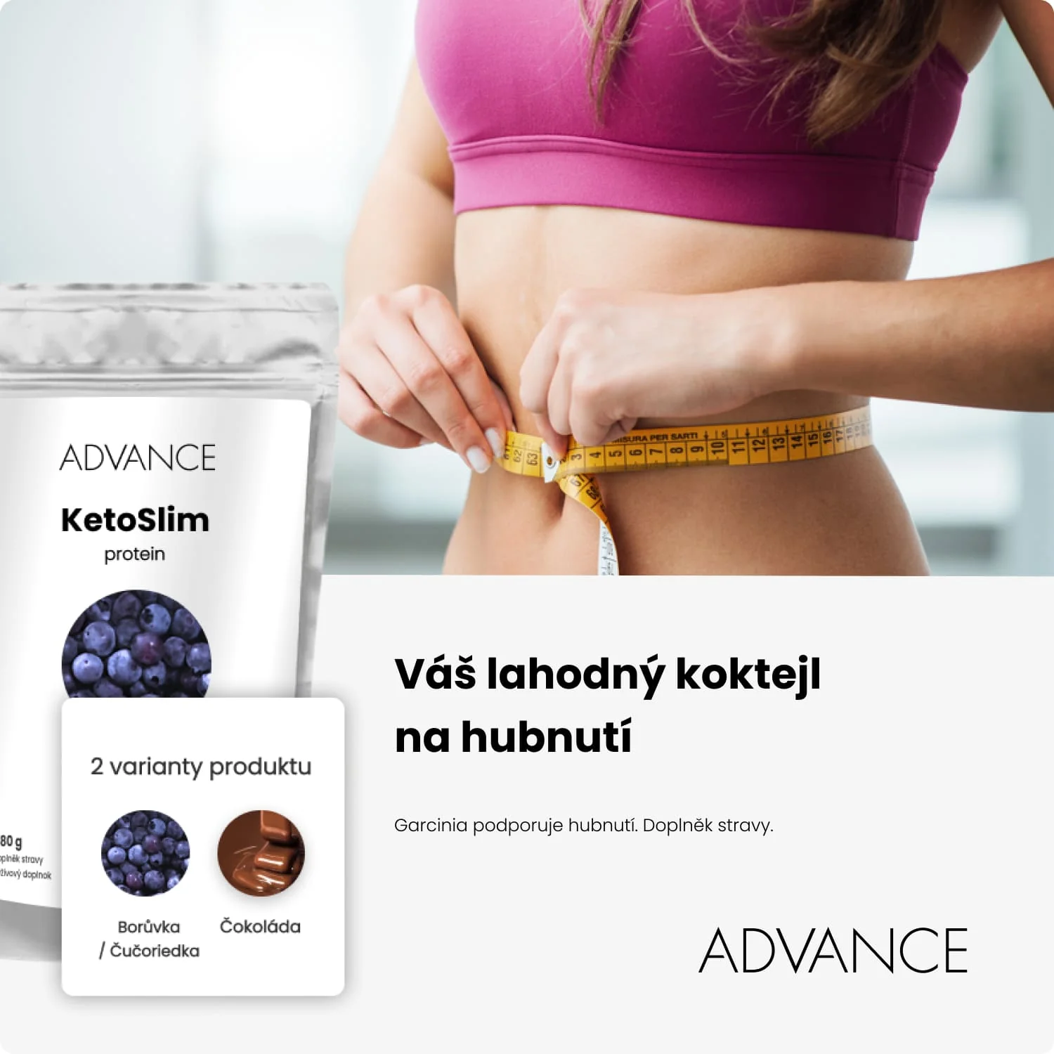 ADVANCE KetoSlim 480 g protein - príchuť čučoriedka 1×480 g, výživový doplnok