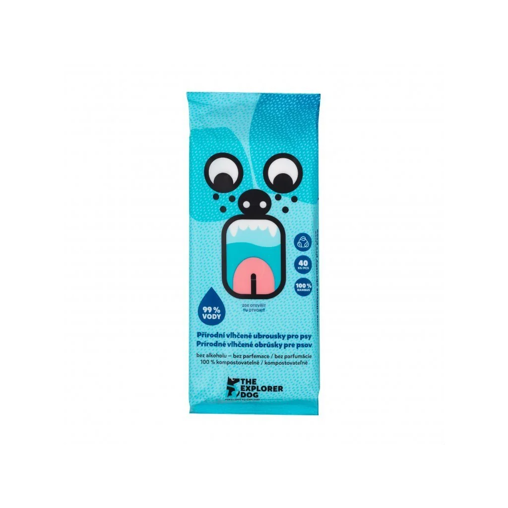 EXPLORER DOG 100% BIO odbúrateľné vlhčené obrúsky 40 ks 1×40 ks, vlhčené obrúsky