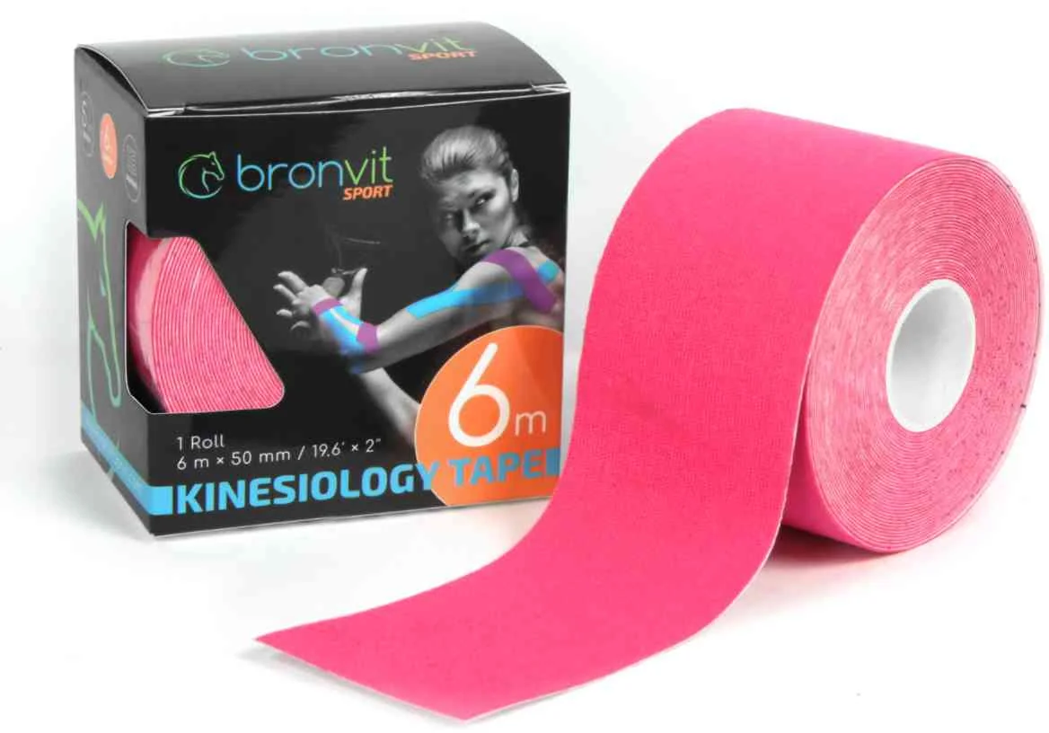 BronVit Sport Kinesio Tape classic rúžová 5cmx6m 1×1 ks, kinesio tape