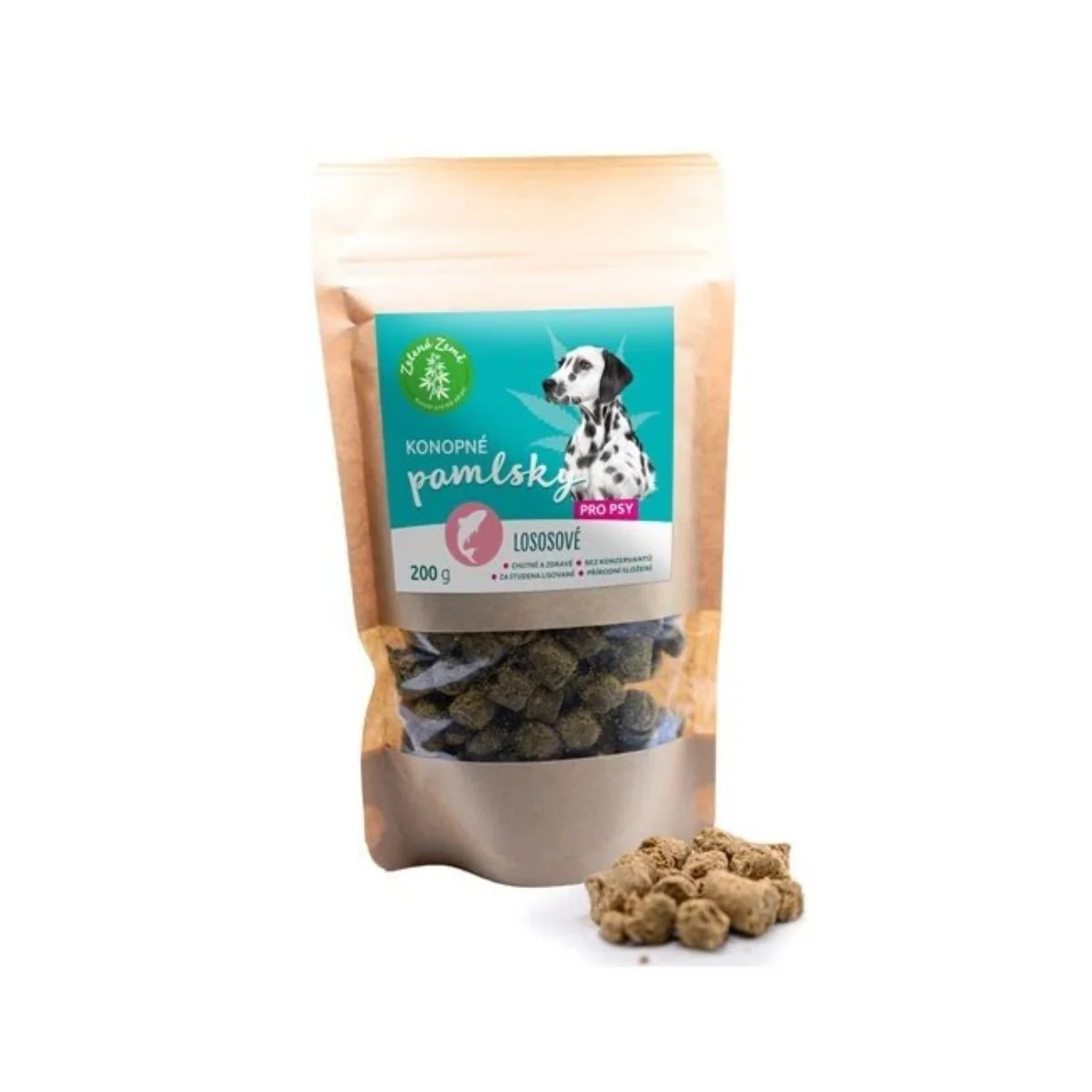 Konopné maškrty pre psov – lososová príchuť - 200 g - Zelená Země