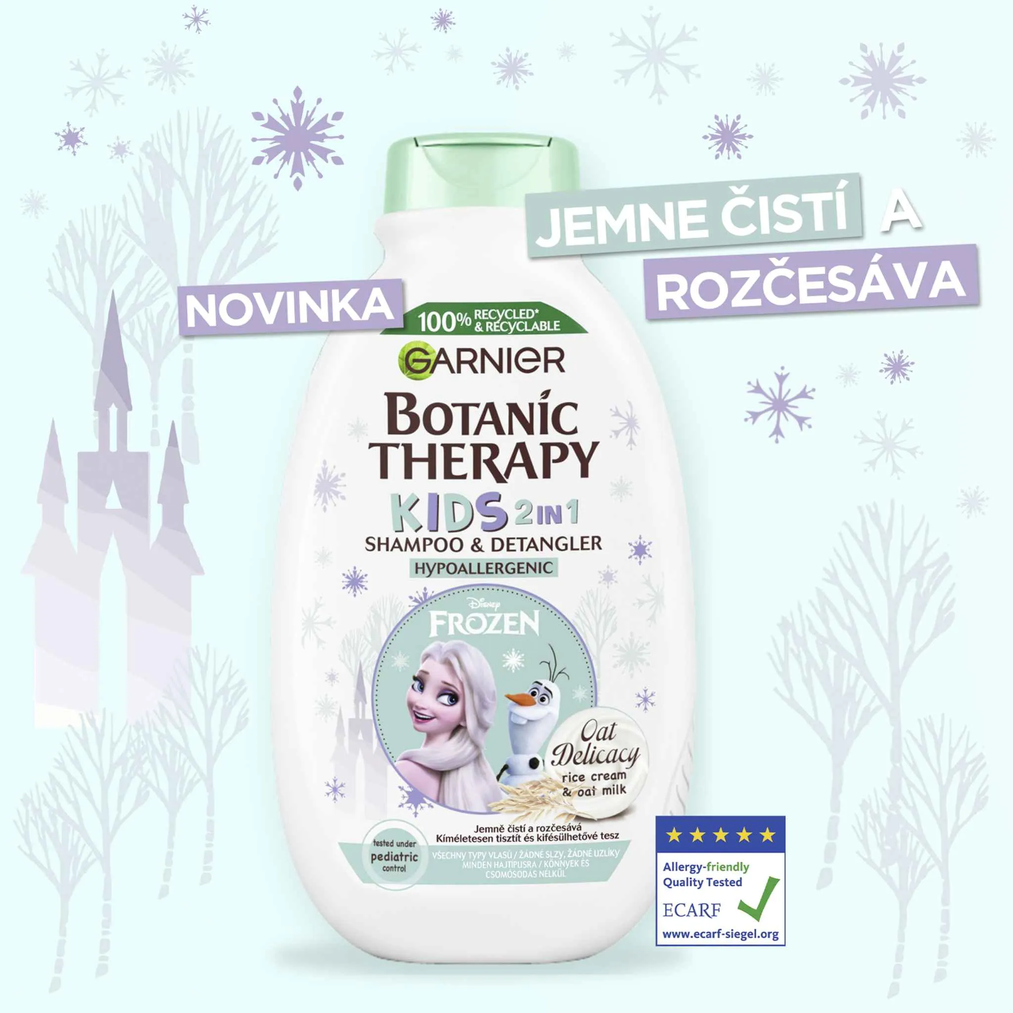 Garnier Botanic Therapy Disney Kids Ľadové kráľovstvo Oat Delicacy 2v1 šampón & kondicionér 400 ml 1×400 ml, šampón & kondicionér