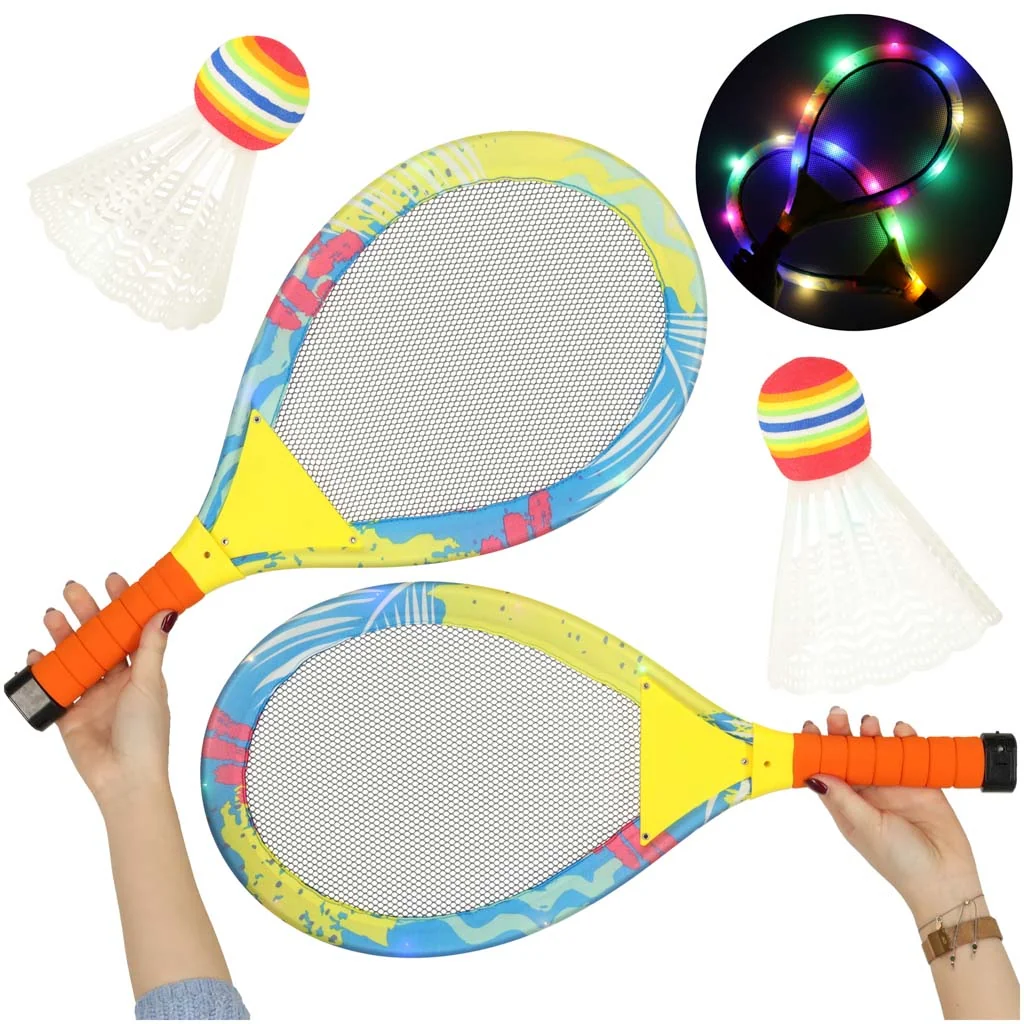 LED svietiace tenisové rakety + košíky