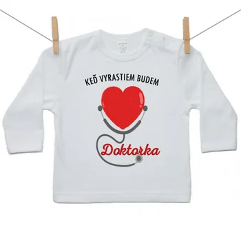 Boodyy Tričko s dlhým rukávom Keď vyrastiem budem doktorka Veľkosť: 104