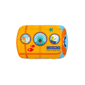 CURAPROX Kids travel set (oranžový (1x zubná kefka, 2x medzizubná kefka CPS, 1x zubná pasta mäta 6+ 10 ml, 1x nálepka) 1x1 set) 1 set