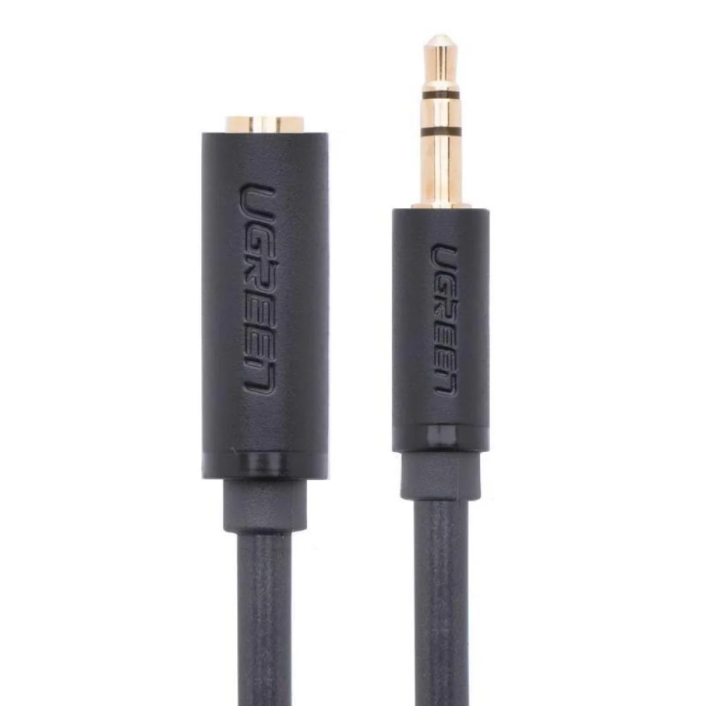 Predlžovací audio kábel - AUX Jack 3,5mm - 1m - Sivá