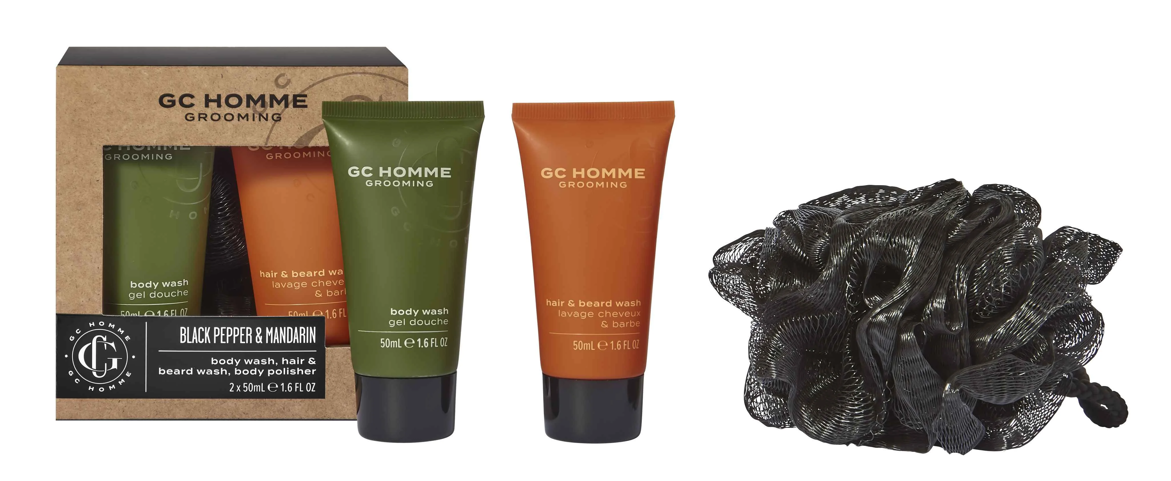 Grace Cole Pánska mini darčeková sada do sprchy - Mandarinka, Bergamot Rozmarín, 3ks 1×1 set
