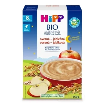 HiPP BIO MLIEČNA KAŠA Dobrú noc Ovseno-jablková 1×250 g, mliečna kaša