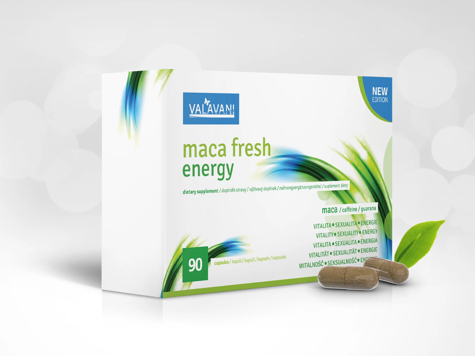Doplnok na zvýšenie energie Maca Fresh Energy - 90 kapsúl