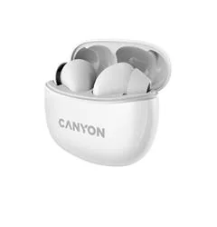 Canyon TWS-5, True Wireless Bluetooth slúchadlá do uší, nabíjacia stanica v kazete, biele 1×1 ks, slúchadlá