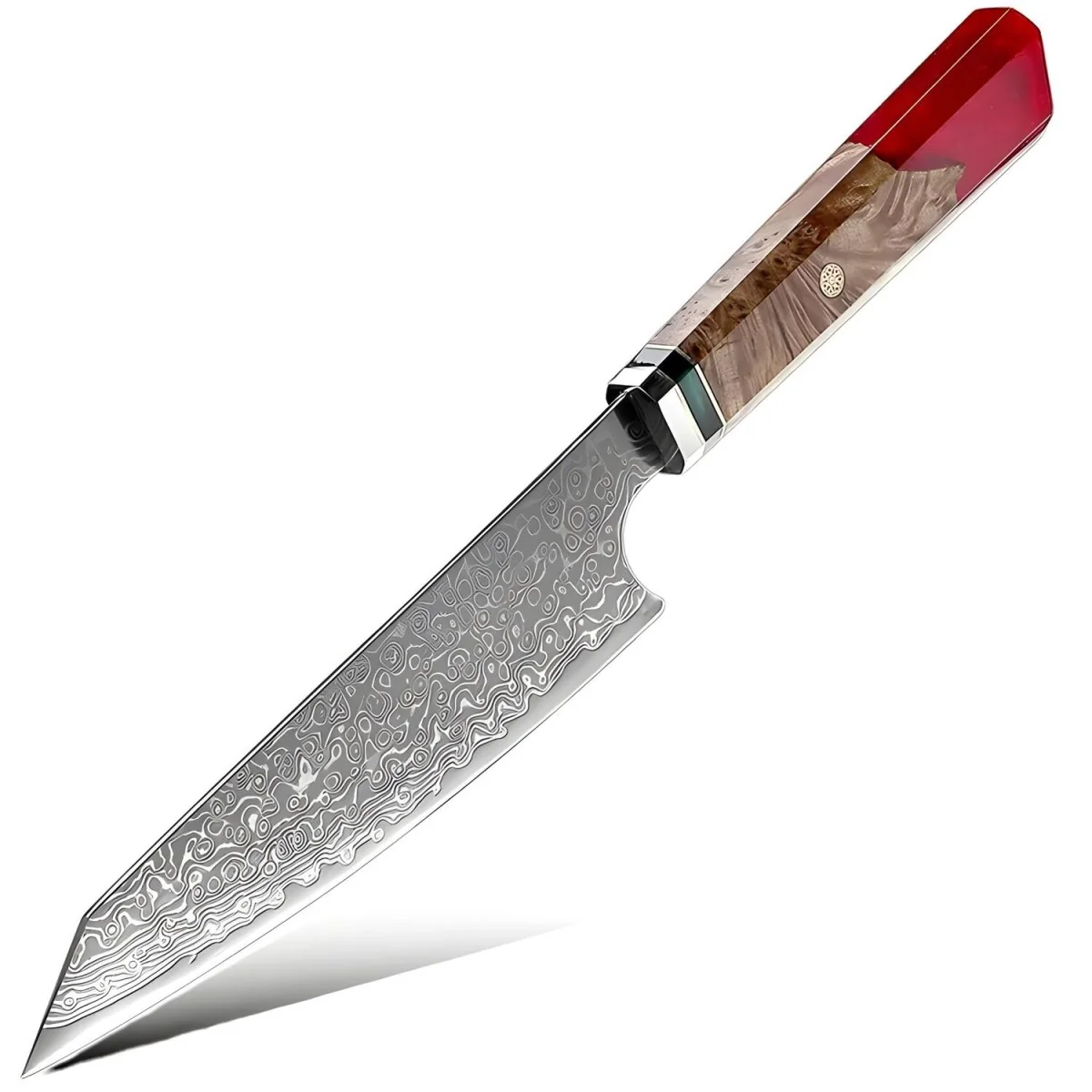 Damaškový kuchynský nôž Kurume-Chef/Červená/28cm