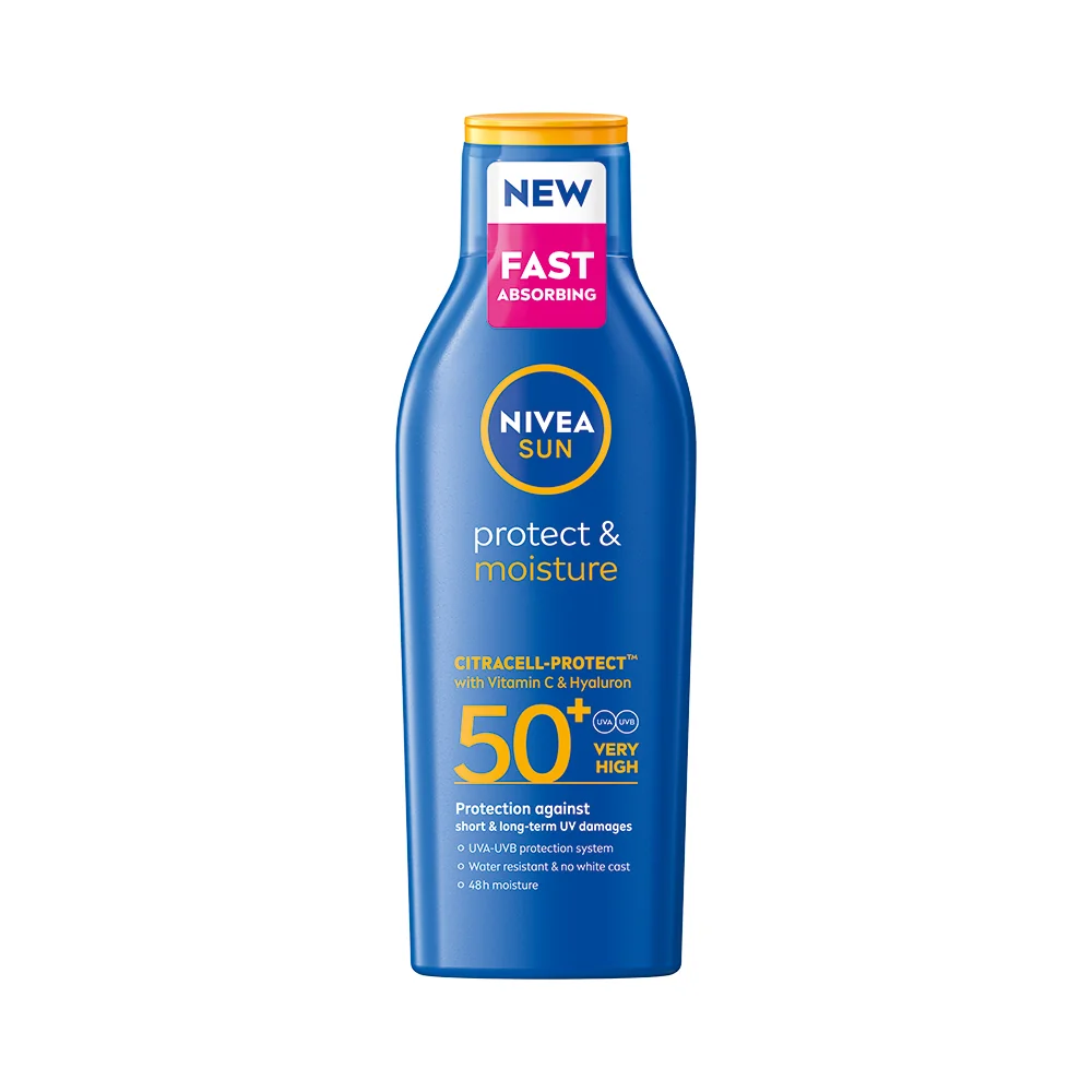 Nivea Sun Lotion Protect&Moisture SPF50 1×200 ml, mlieko na opaľovanie