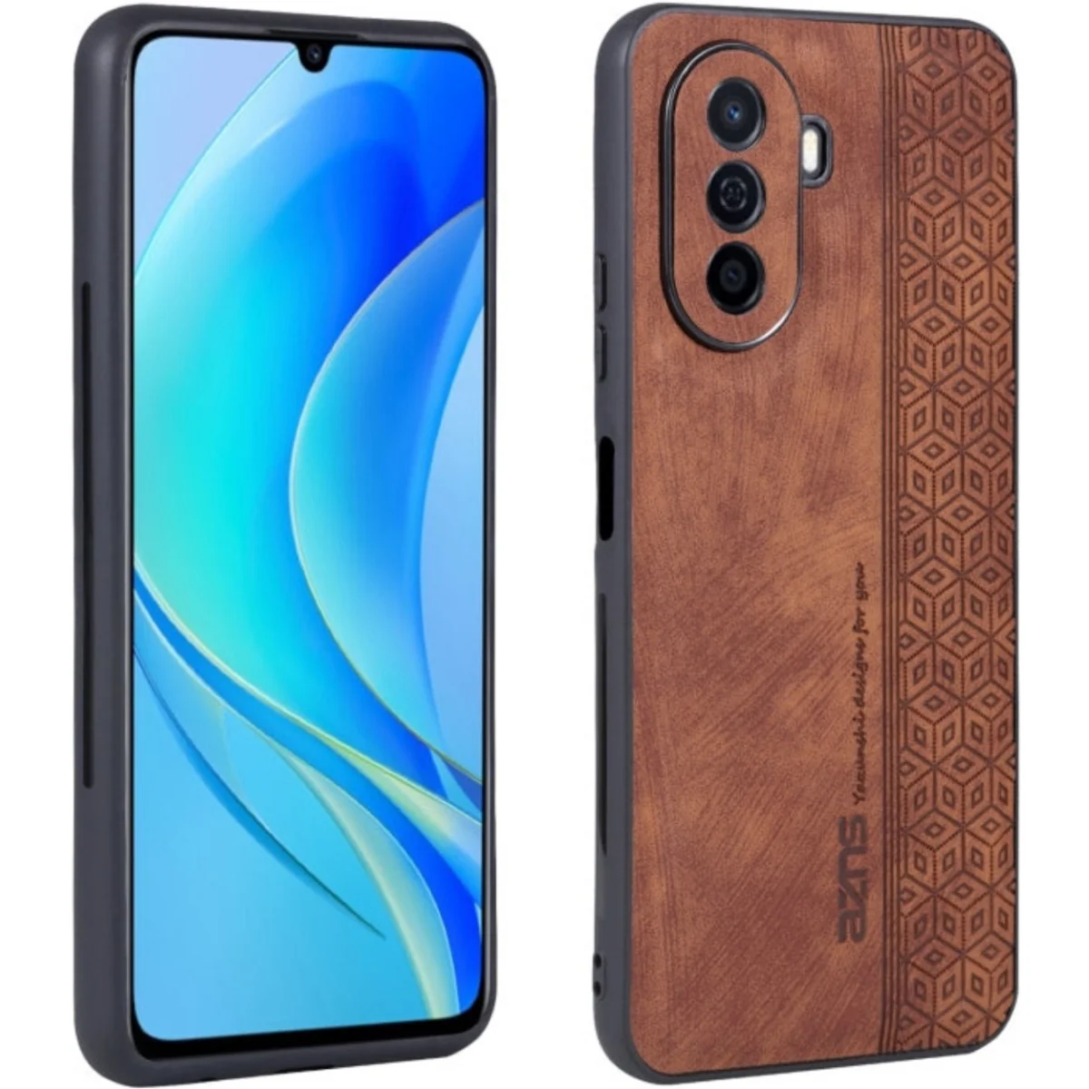 Puzdro Embossed Case pre Huawei Nova Y70 - Hnedá