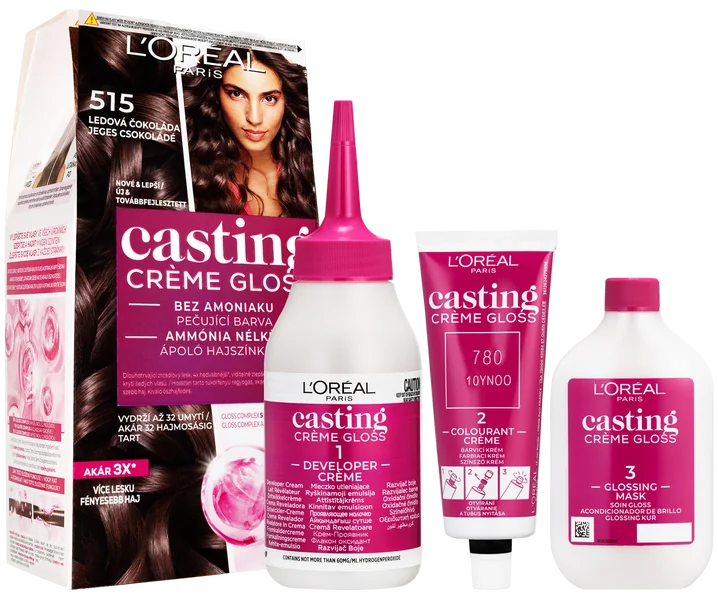 L'Oréal Paris Casting Crème Gloss semipermanentná farba na vlasy 515 ľadová čokoláda 1×180 ml, farba na vlasy