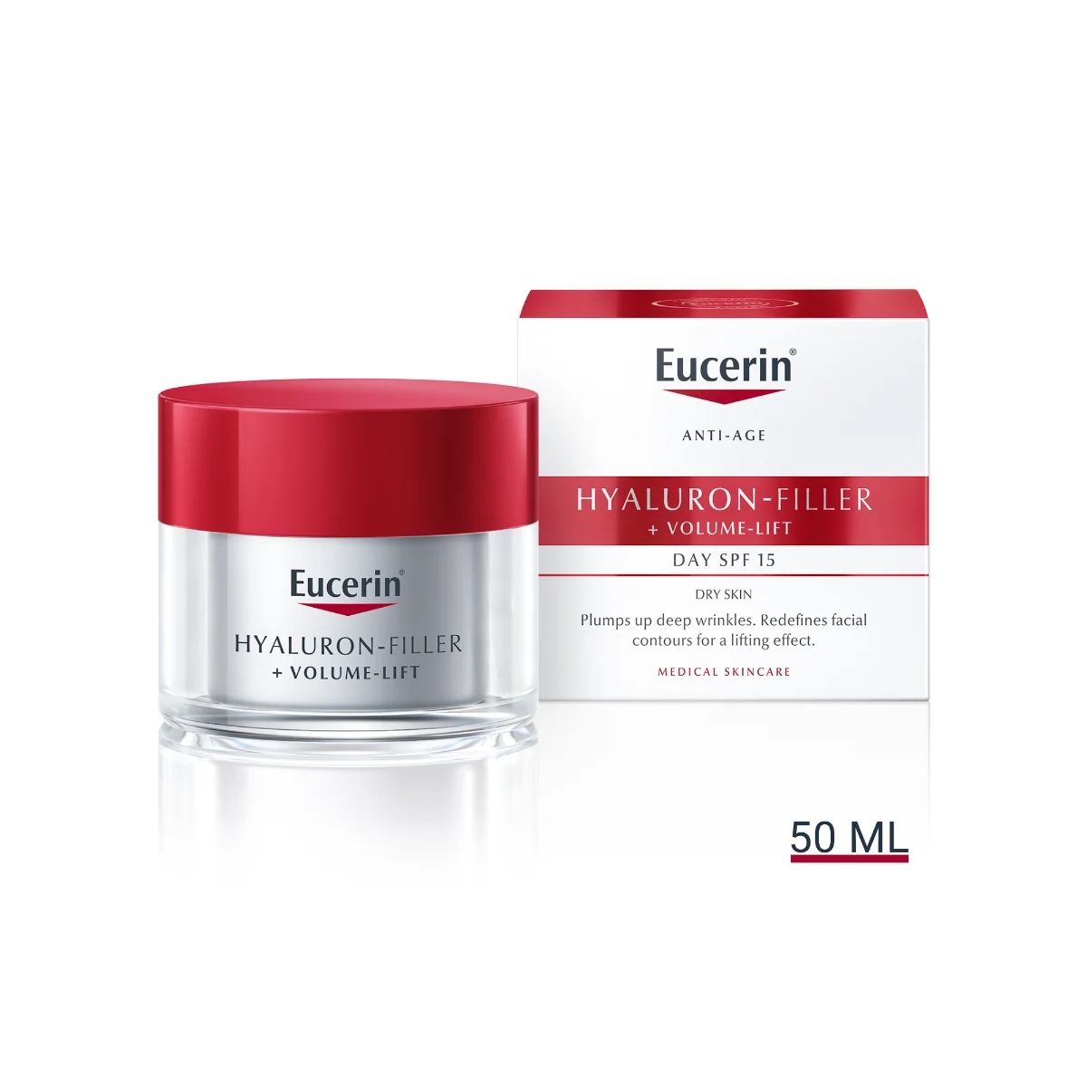 Eucerin HYALURON-FILLER + VOLUME-LIFT Denný krém pre suchú pleť 1×50 ml, anti-age, pre suchú pleť