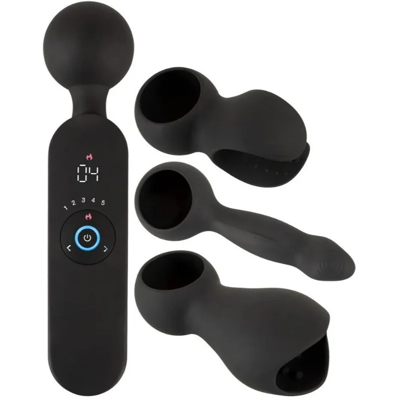 Nahrievacia masážna hlavica Couple Play, 3 nástavce 21cm