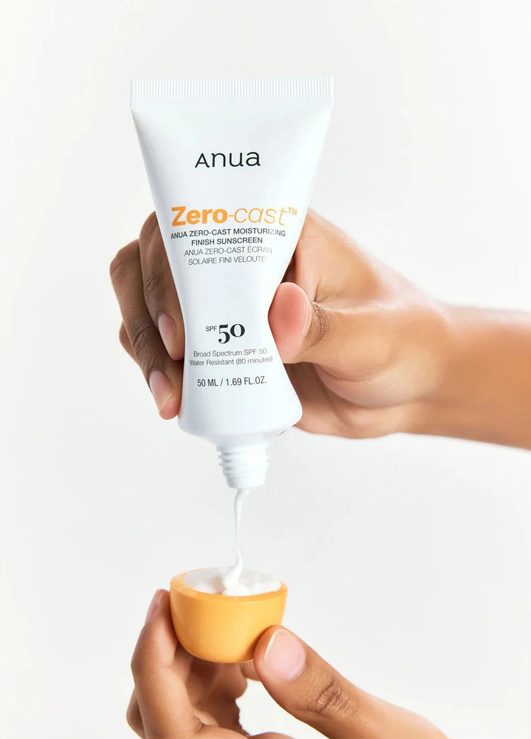 ANUA Zero-Cast Moisturising Finish Sunscreen SPF50 Hydratačný opaľovací krém bez bieleho filmu s SPF 50 a niacínamidom 50ml