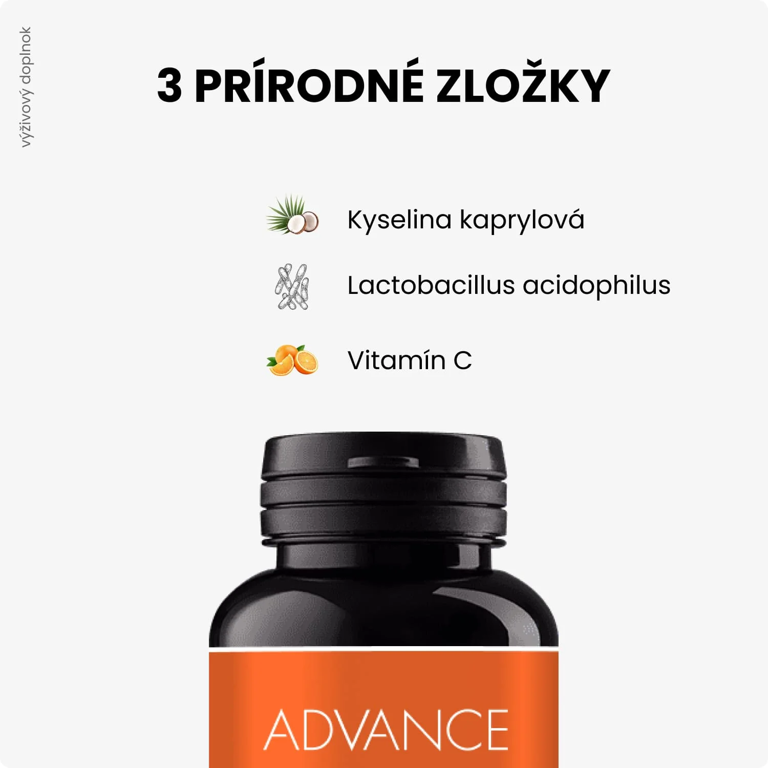 ADVANCE Candix 60 kapsúl - s kyselinou kaprylovou 1×60 cps, výživový doplnok