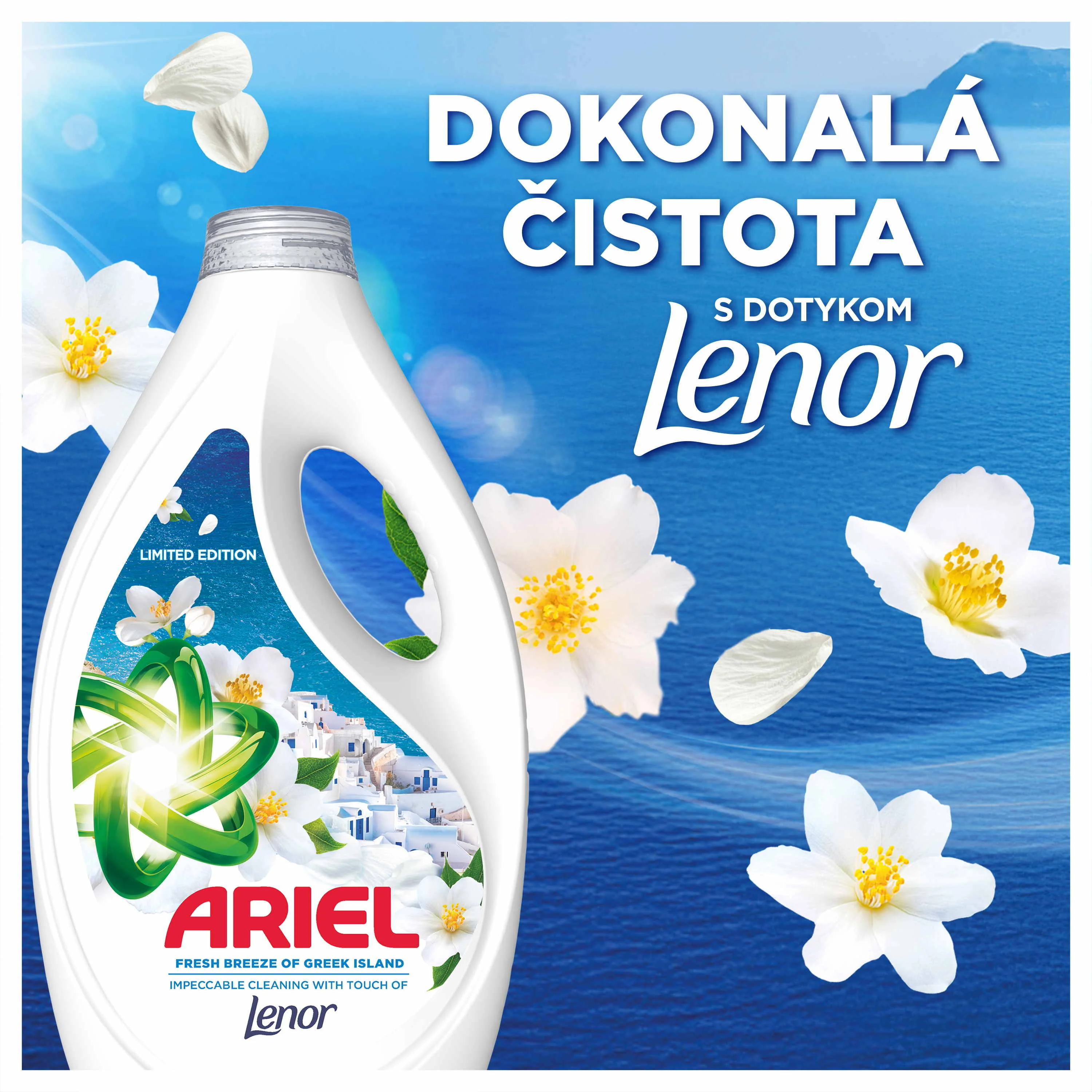 Ariel Fresh Breeze Of Greek Island prací gél, 40 praní 1,8 l