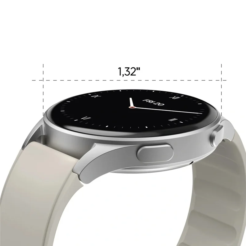 Hama 8900 smart hodinky GPS, AMOLED 1,32", funkcia telefonovania, Alexa, béžové/strieborné