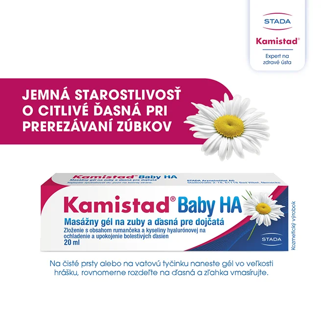 Kamistad Baby HA gel 20 ml 1×20 ml, masážny gél na zuby