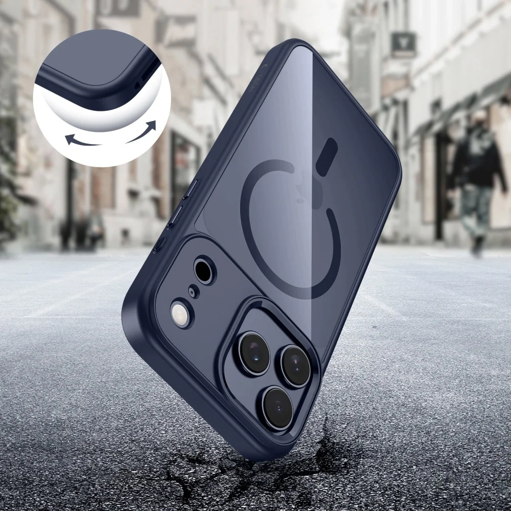 Tech-Protect Magmat MagSafe kryt na iPhone 17 Pro Max, modrý/priesvitný ý