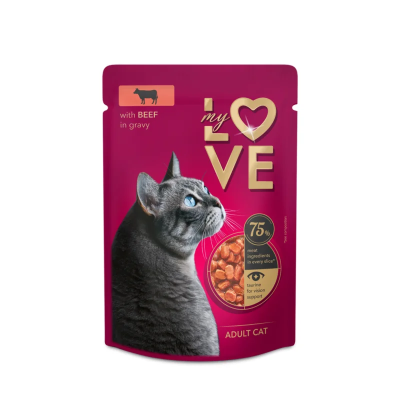 My Love kapsička pre mačky s hovädzím mäsom v omáčke 85 g (2268)