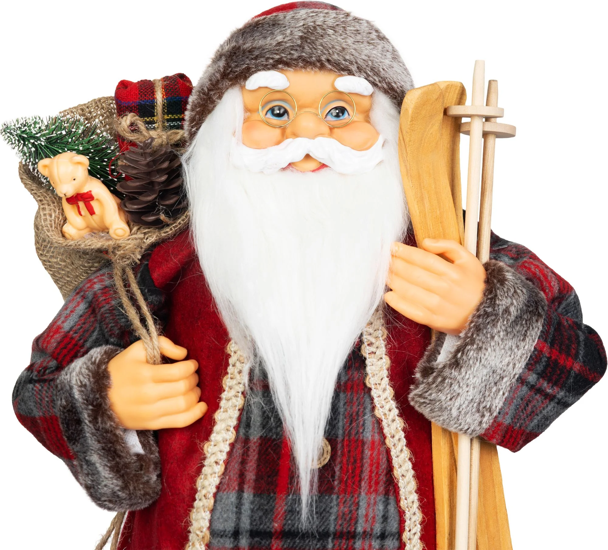 MagicHome vianočný Santa s darčekom, 1 ks Červený, 60 cm