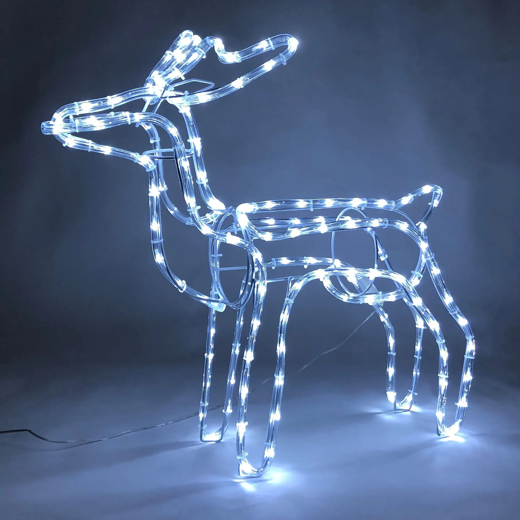 MagicHome vianočný LED sob, 1 ks 144 LED studená biela, 230 V, exteriér, 59x27,50x64 cm