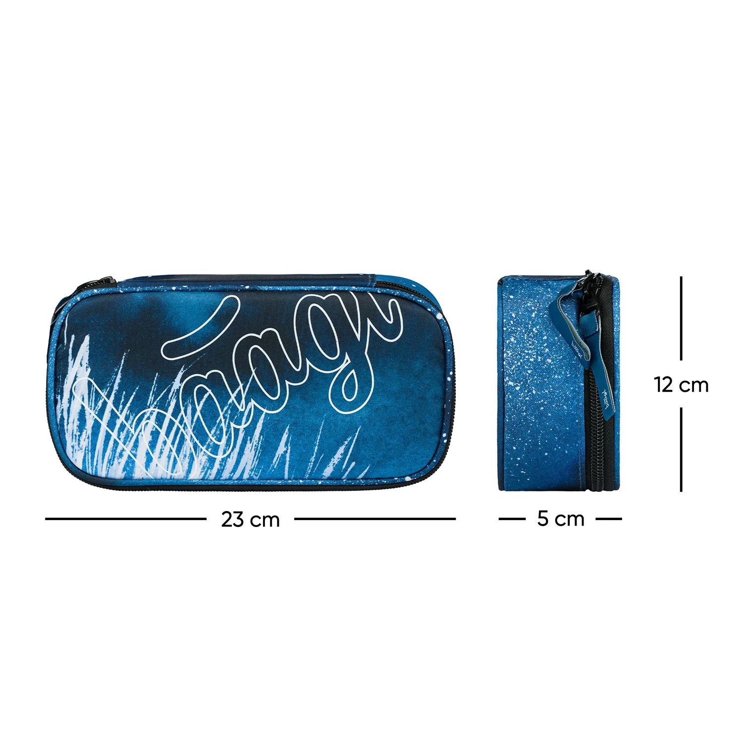 Baagl školský peračník etui Skate Steel modrý modro-šedý