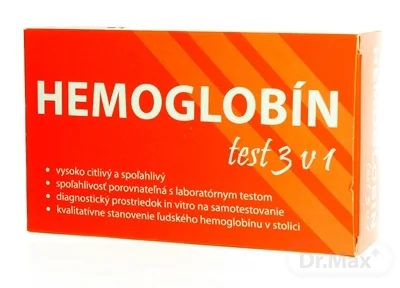 HEMOGLOBÍN TEST 3v1 1×3 ks, na okultné krvácanie