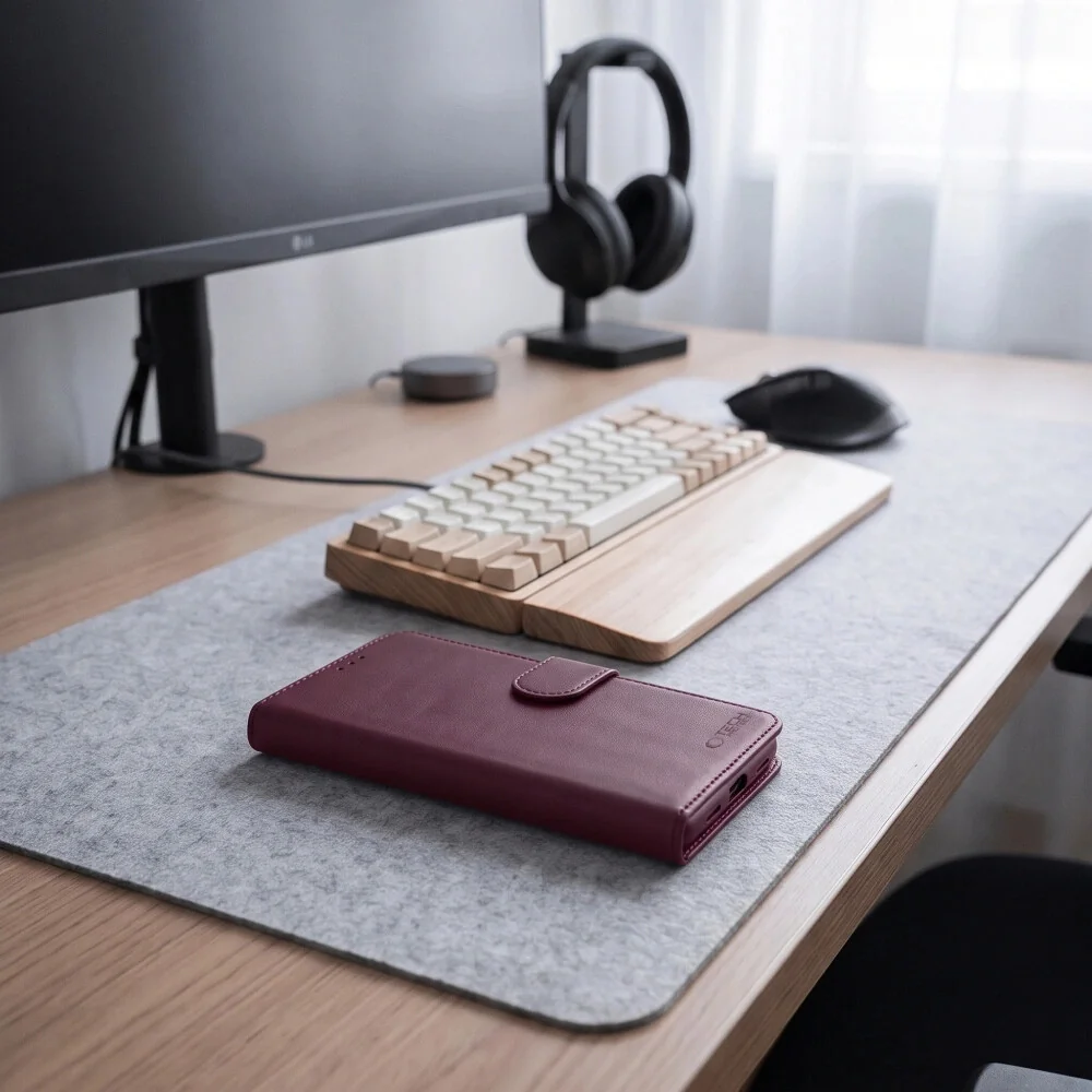 Tech-Protect Wallet knižkové puzdro na Xiaomi Redmi Note 17 Pro 5G, mulberry